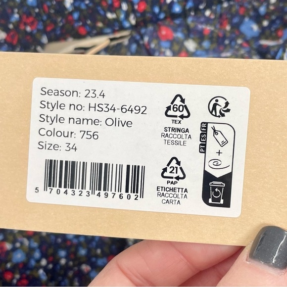 NWT Anthropologie x Stella Nova Olive Pants in Navy Ditzy Blue‎ Floral Print XS - Picture 8 of 14